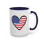 4th of July Mug - USA Flag Heart