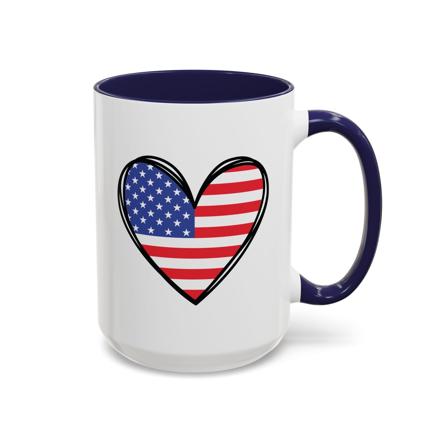 4th of July Mug - USA Flag Heart
