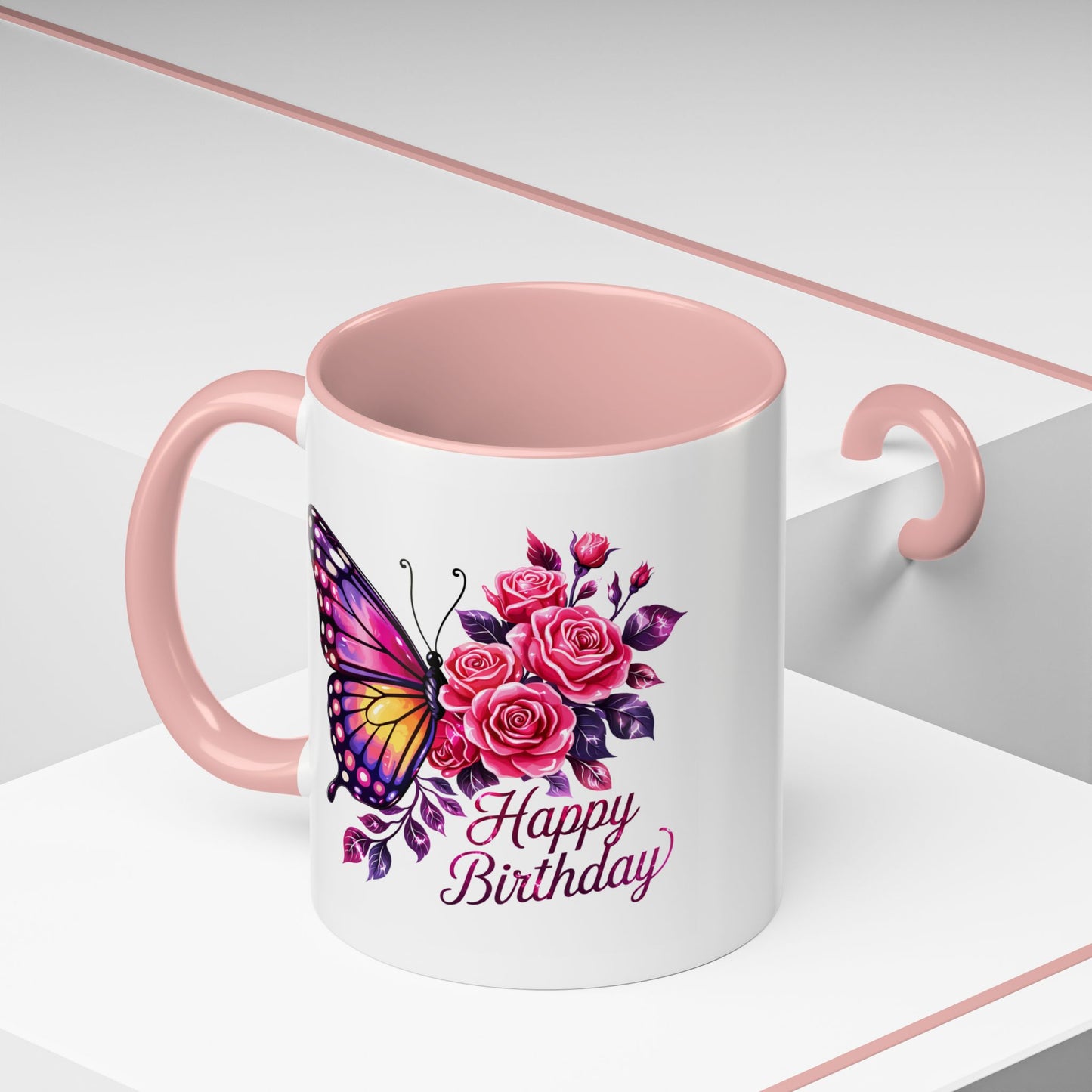 Birthday Mug - Butterfly Flowers