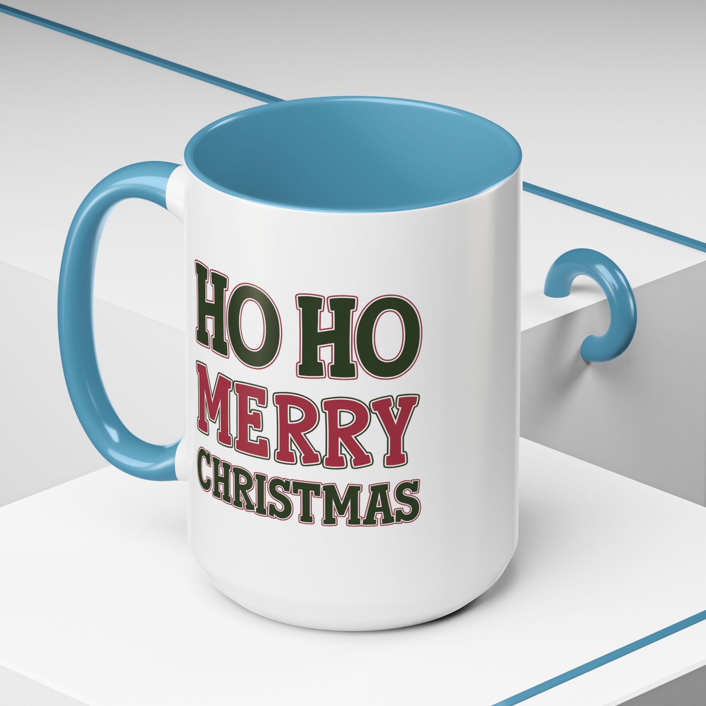 Christmas Mug - Ho Ho Ho Merry Christmas Red & Green Text 4