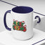 Christmas Mug - Merry Christmas Green Yellow & Red Text Hats