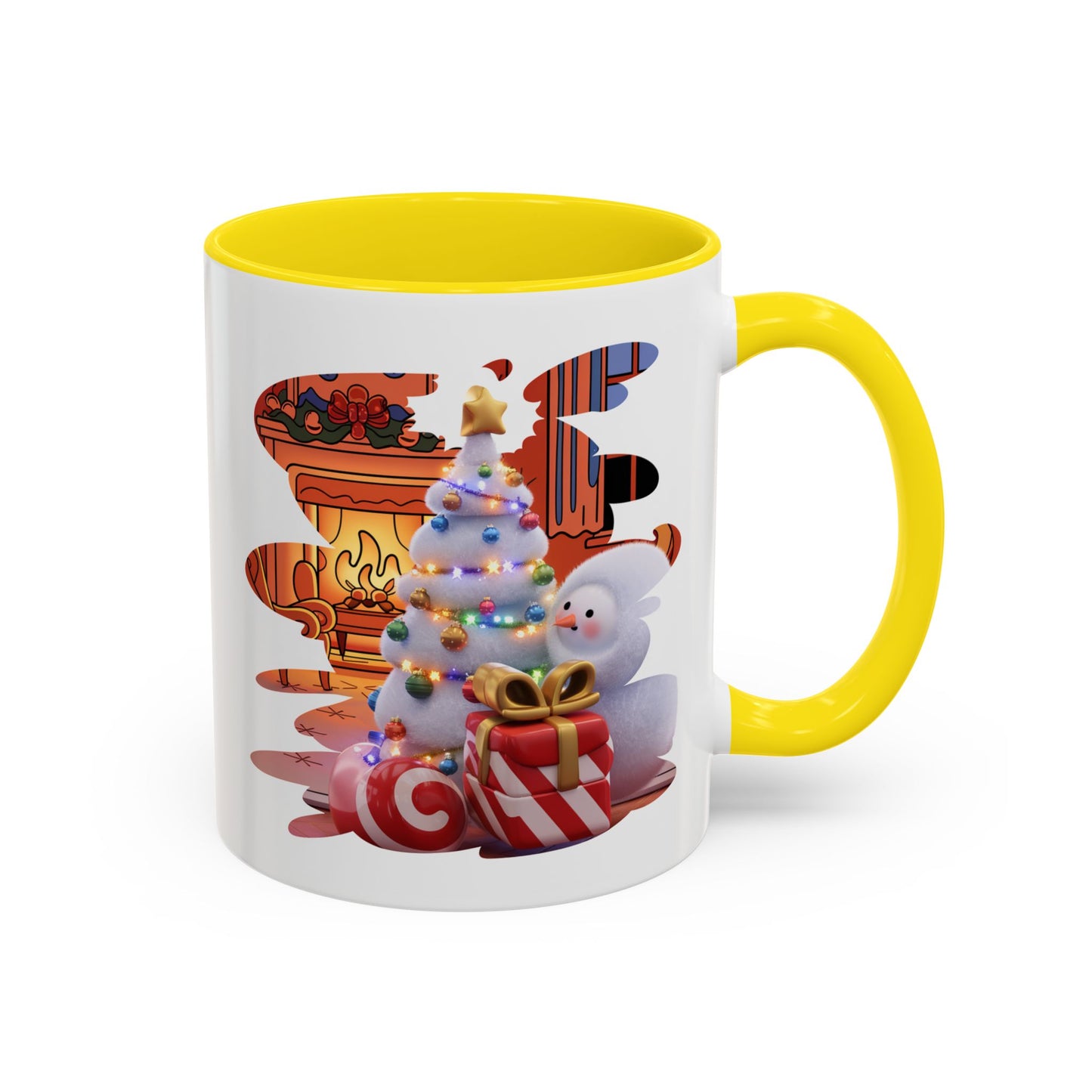 Christmas Mug - Snowman Tree Presents Fireplace
