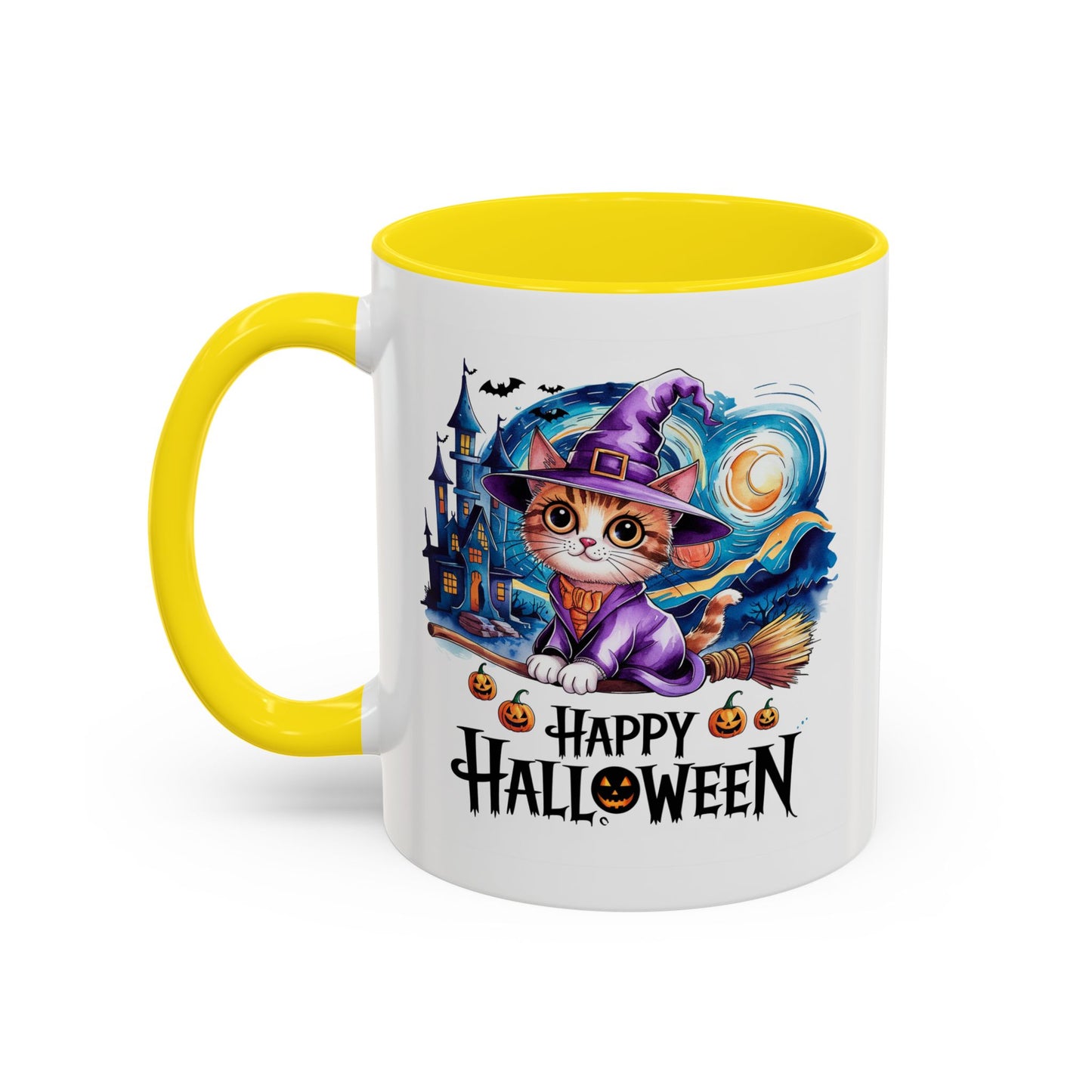 Halloween Mug - Happy Halloween Cat Witch