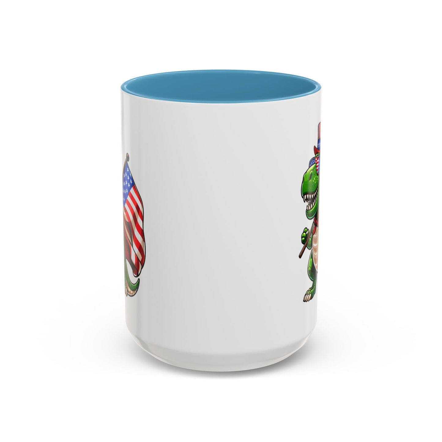 4th of July Mug - T Rex Dinosaur USA Flag