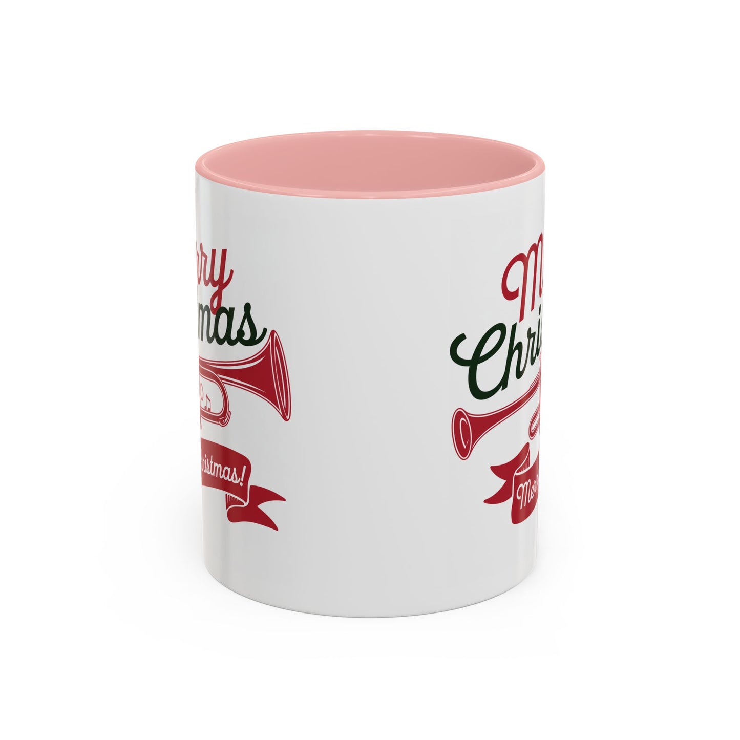 Christmas Mug - Red & Green Text Trumpet