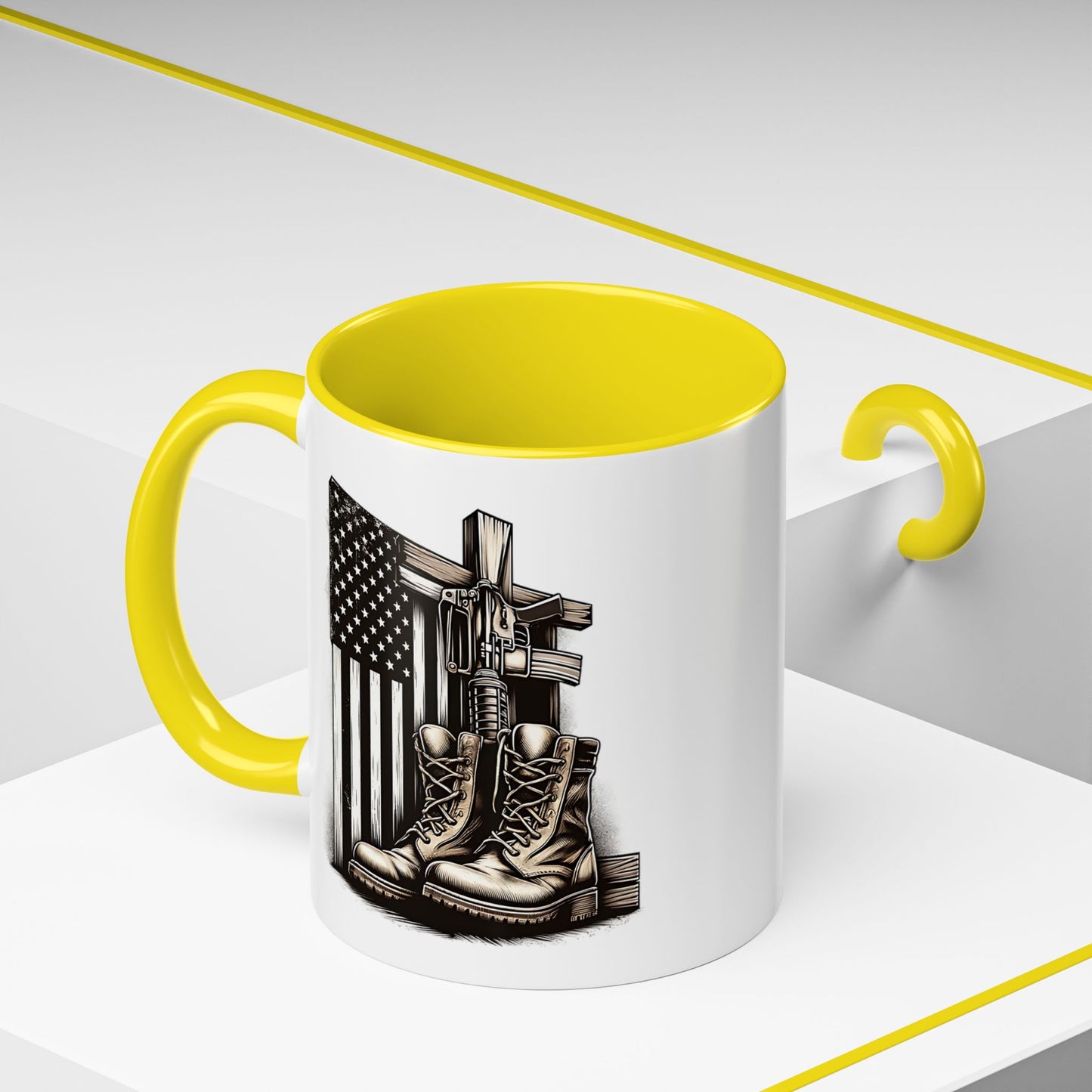 4th of July Mug - Fallen Soldier Boots Flag