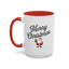 Christmas Mug - Merry Christmas Black Text Santa Present