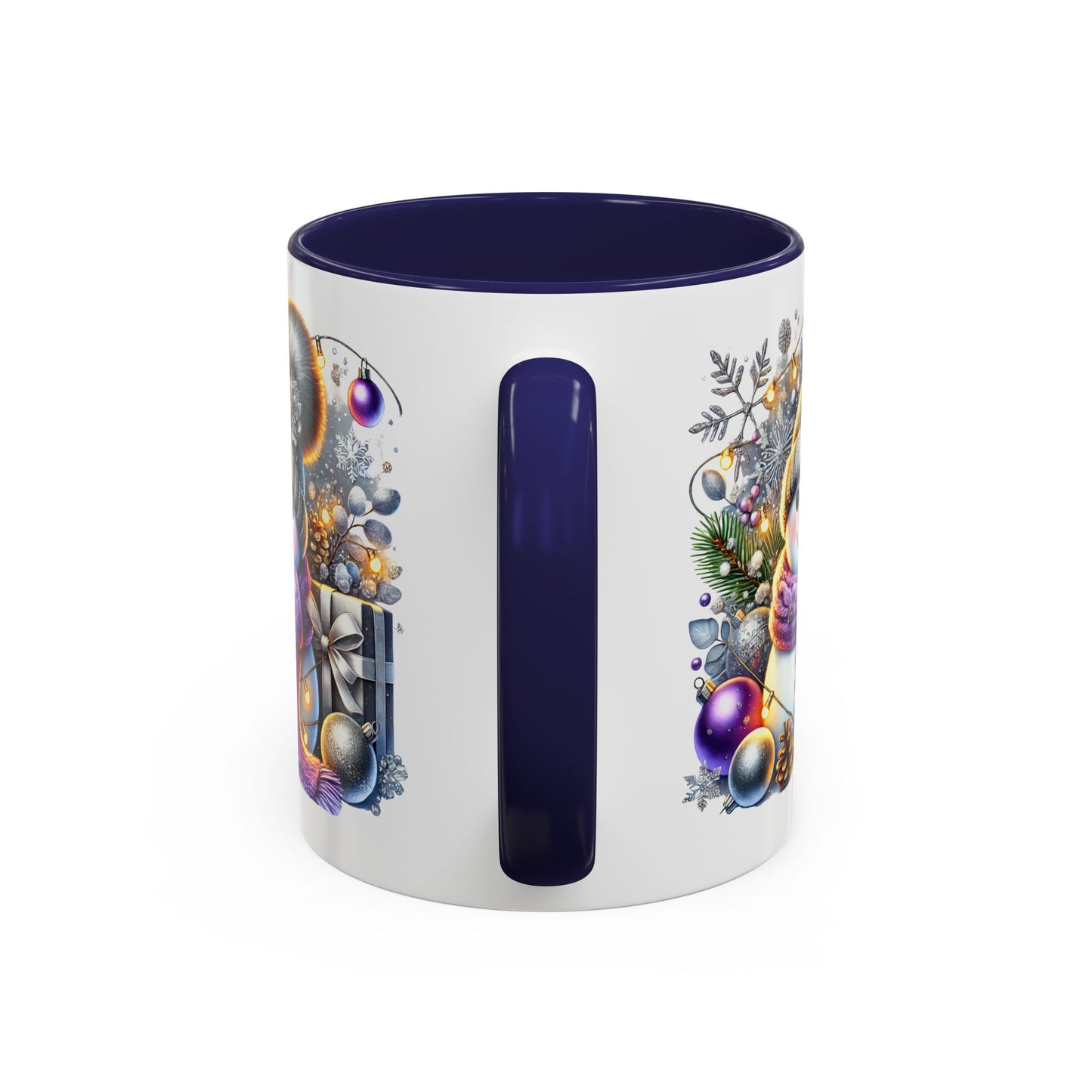 Christmas Mug - Purple and Silver Snowman