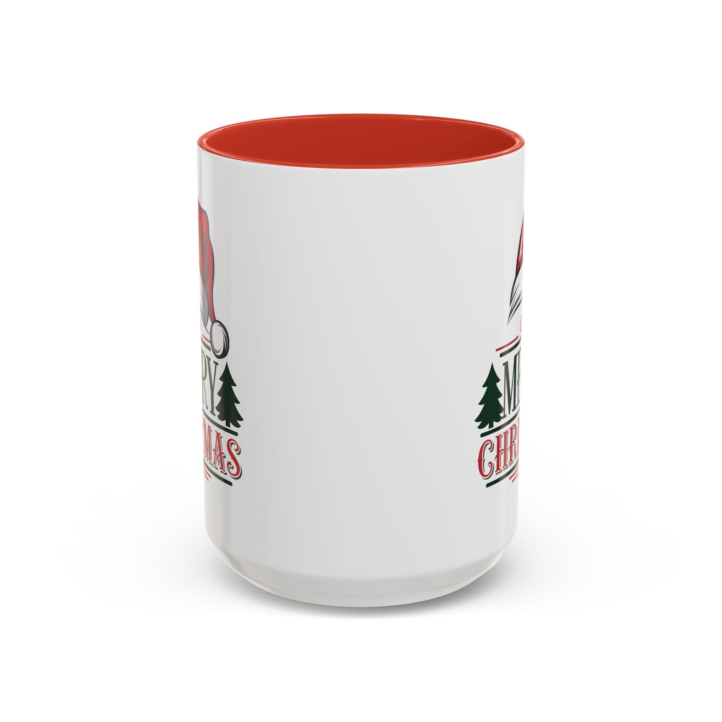 Christmas Mug - Merry Christmas Green & Red Text Red Hat