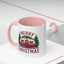Christmas Mug - Merry Christmas Maroon Text Camper Trees