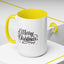 Christmas Mug - Merry Christmas Black Text Red Ornaments