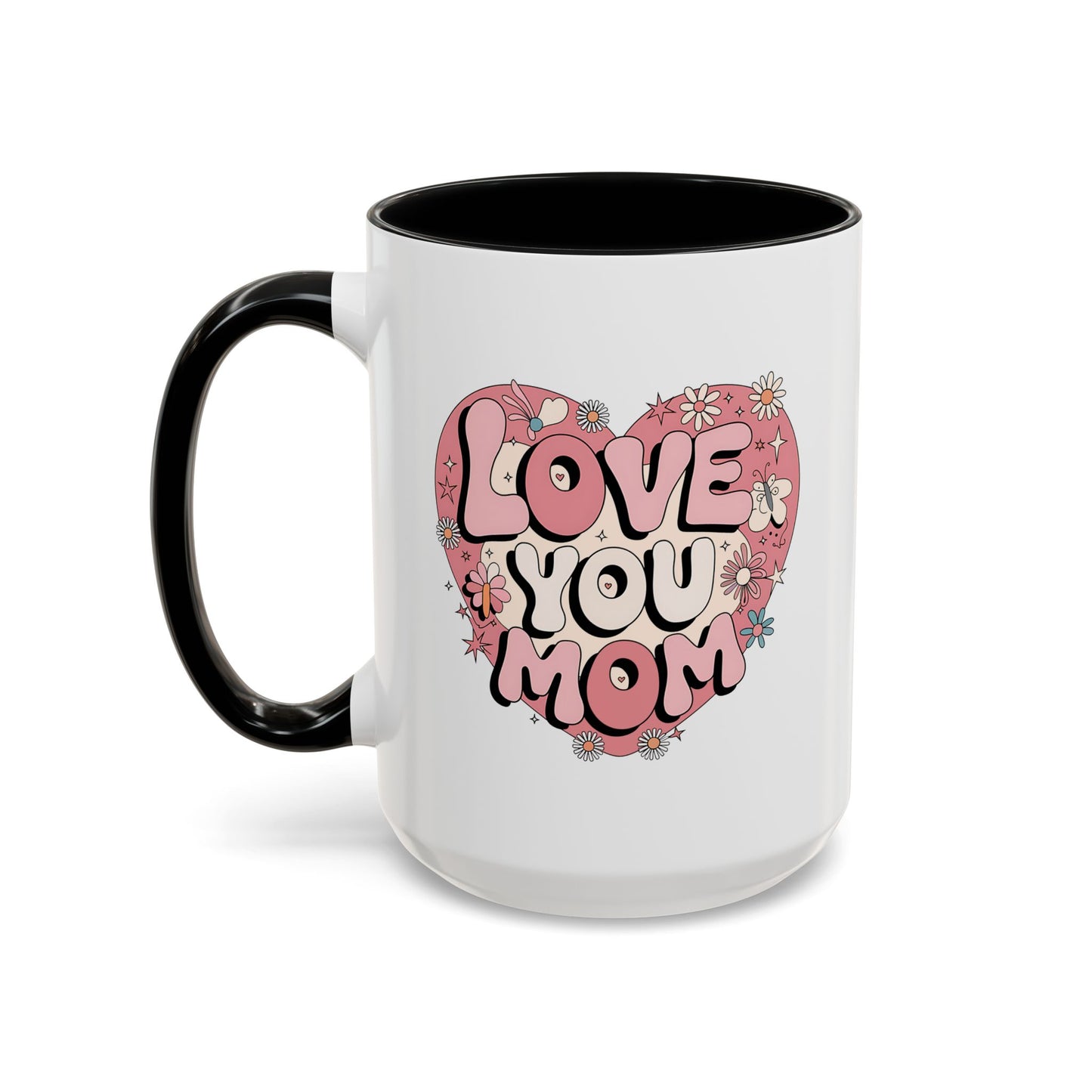 Mother's Day Mug - Love You Mom Retro Heart