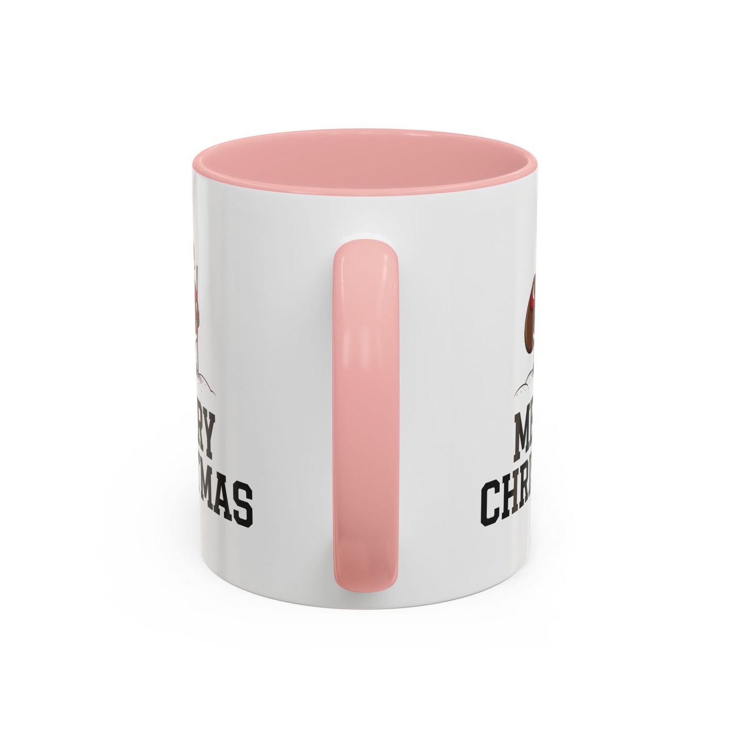 Christmas Mug - Merry Christmas Black Text Santa Walking