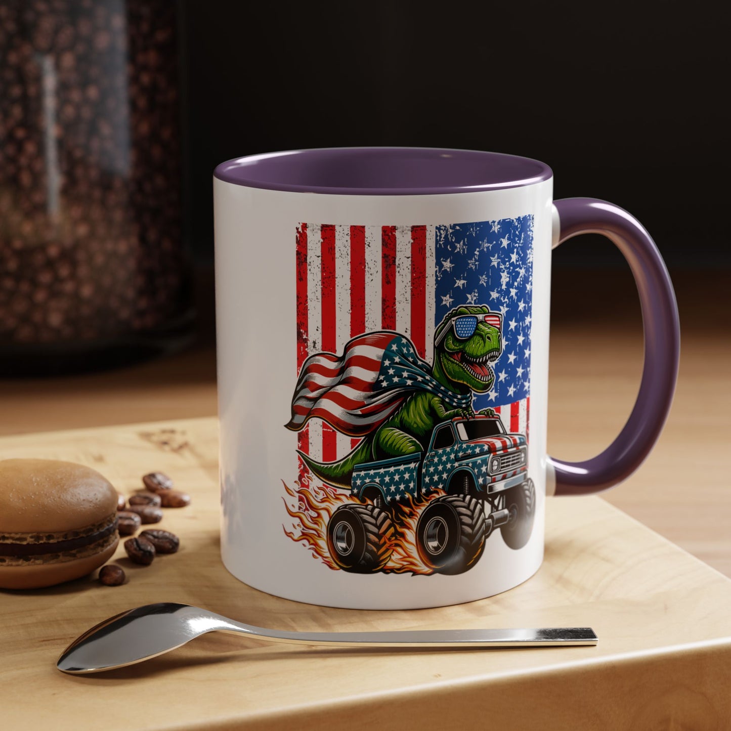 4th of July Mug - T Rex Riding Monster Truck