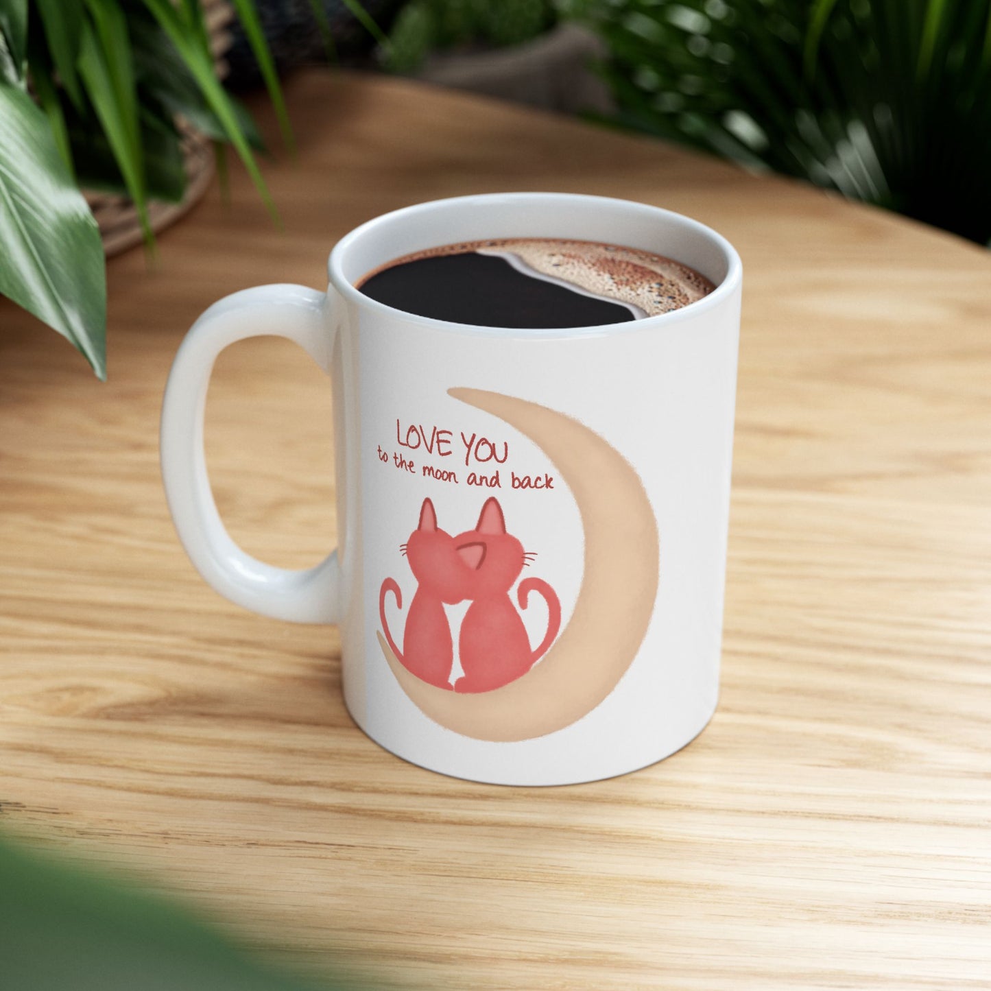 Valentine's Day Mug - Love You To The Moon Cats