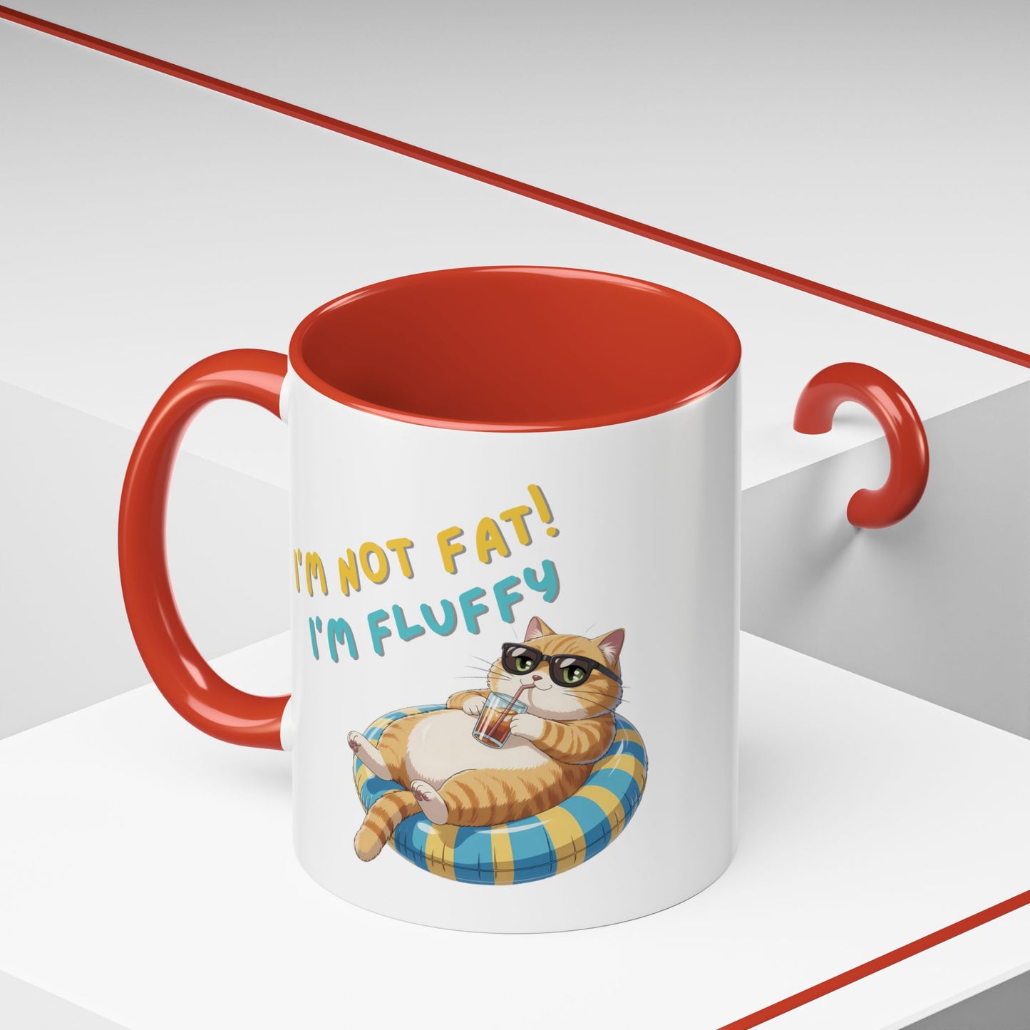 Humor Mug - I'm Not Fat I'm Just Fluffy Cat