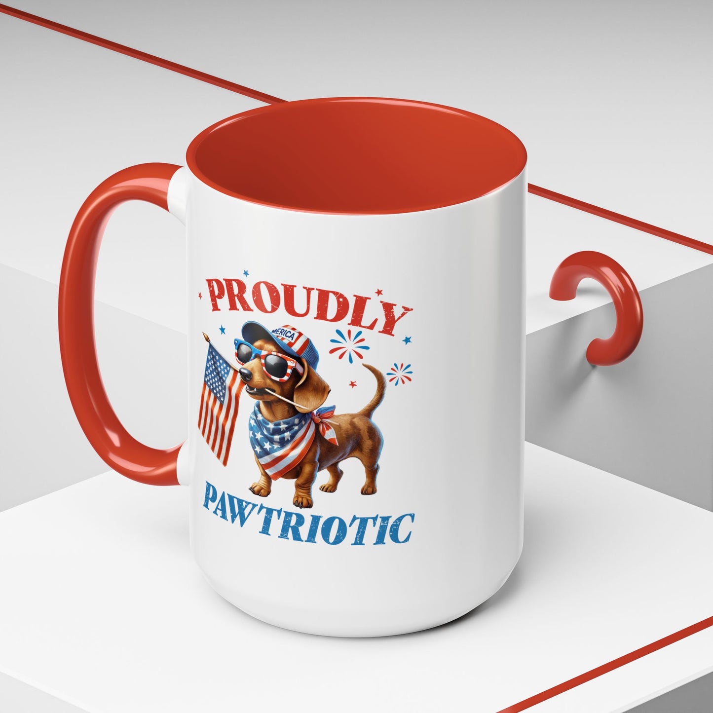 4th of July Mug - Proudly Pawtriotic Dog