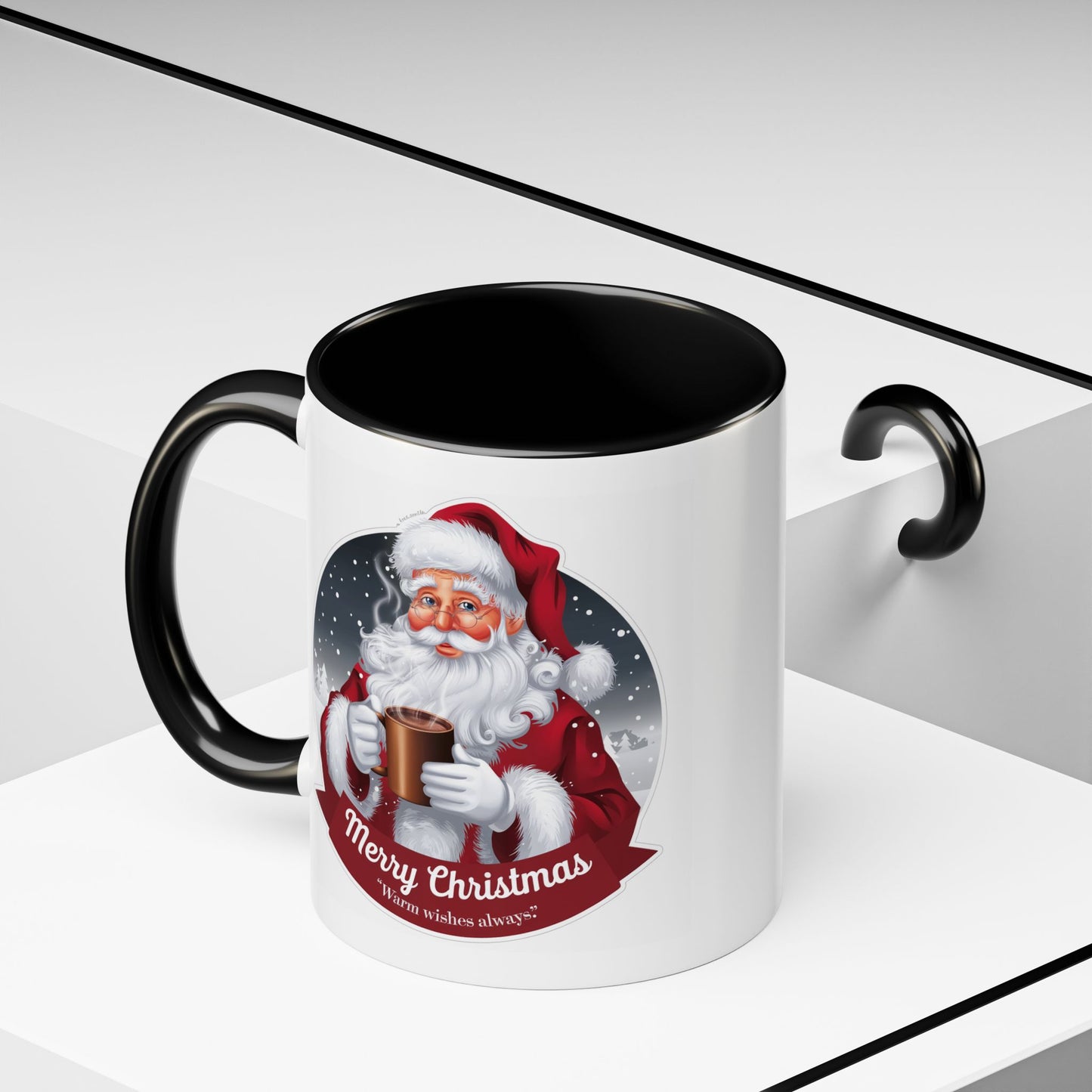Christmas Mug - Merry Christmas Warm Wishes Always Santa