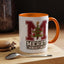 Christmas Mug - Merry Christmas White Green & Red College Text