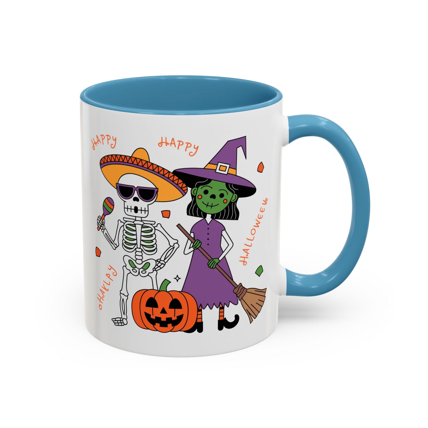 Halloween Mug - Skeleton & Witch