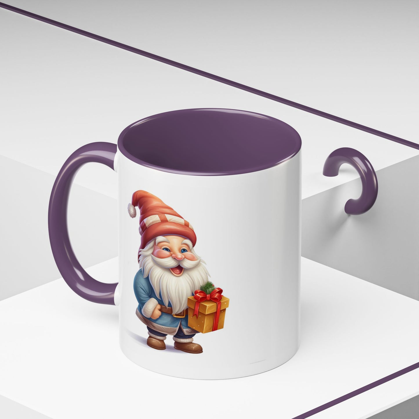 Christmas Mug - Old Gnome with Present