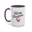 Christmas Mug - Merry Christmas Black Text Santa Present