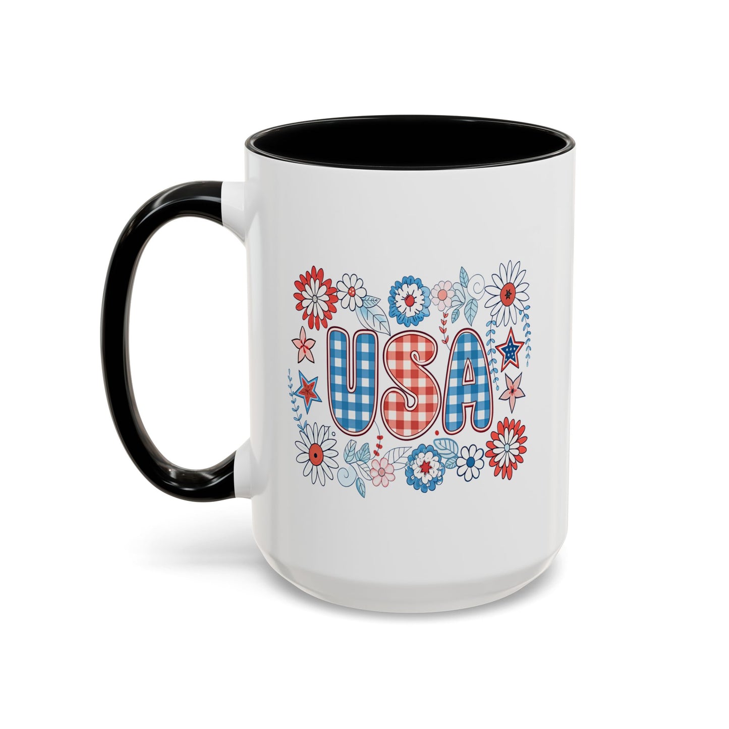 4th of July Mug - USA Preppy Floral