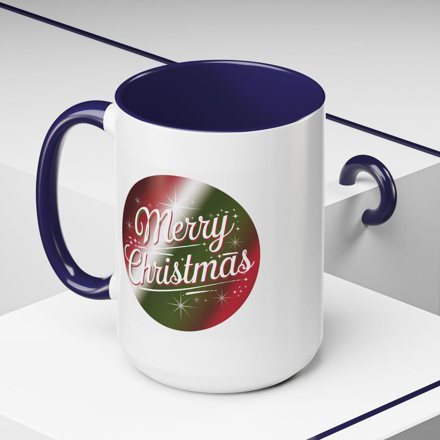 Christmas Mug - Merry Christmas White and Red Text Decoration