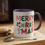 Christmas Mug - Merry Christmas Red Green & Gold Decorative Text