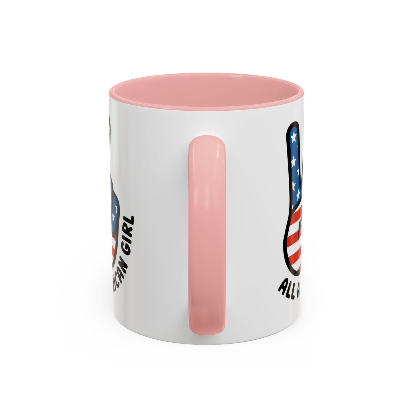 4th of July Mug - All American Girl Peace Sign