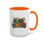 Christmas Mug - Merry Christmas Green Yellow & Red Text Hats