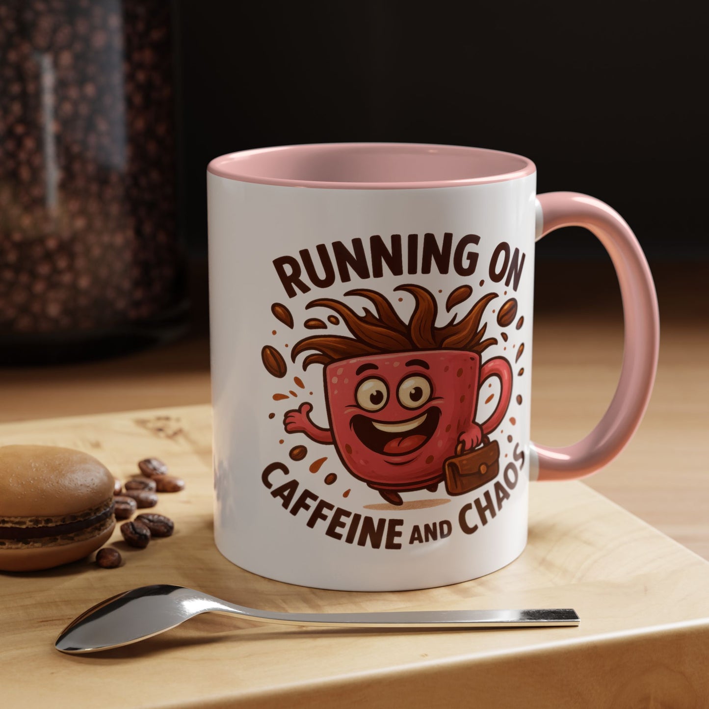 Humor Mug - Running On Caffeine and Chaos