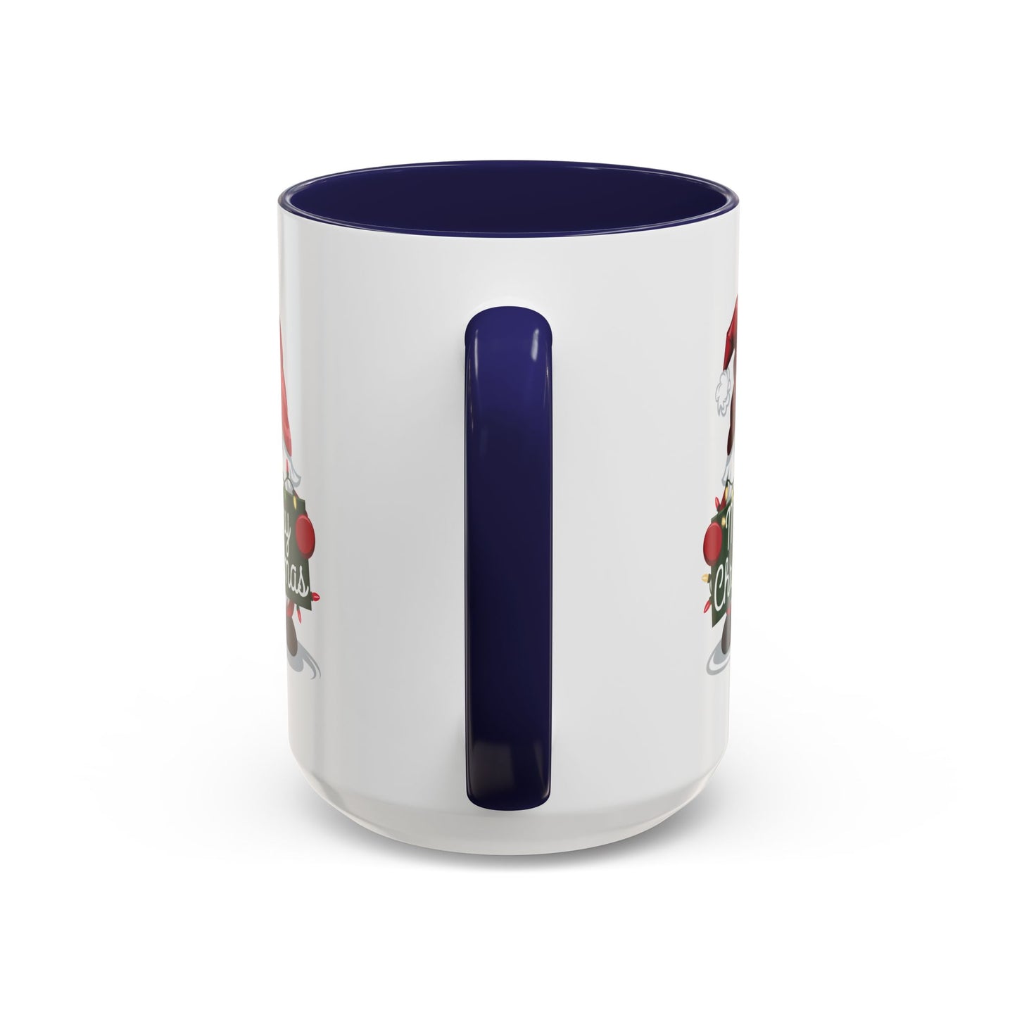 Christmas Mug - Merry Christmas White & Green Text Gnome Lights