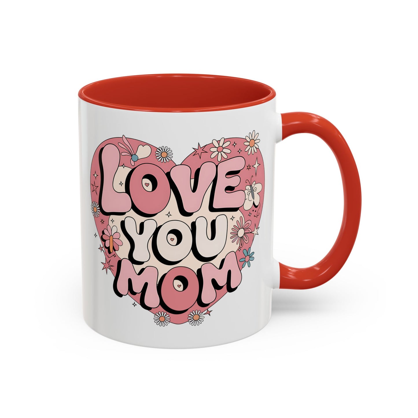 Mother's Day Mug - Love You Mom Retro Heart