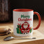 Christmas Mug - Merry Christmas Green & Red Text Santa Presents