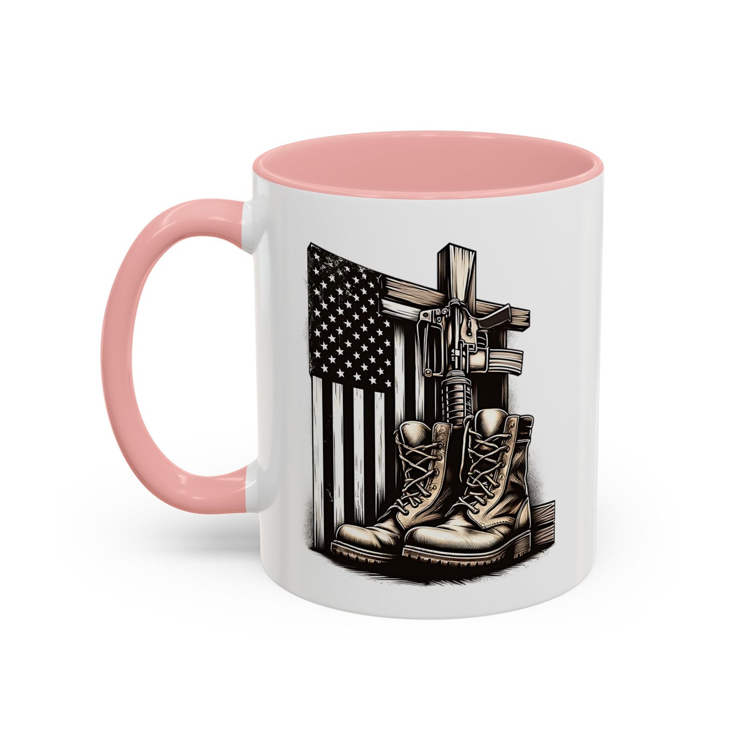 4th of July Mug - Fallen Soldier Boots Flag