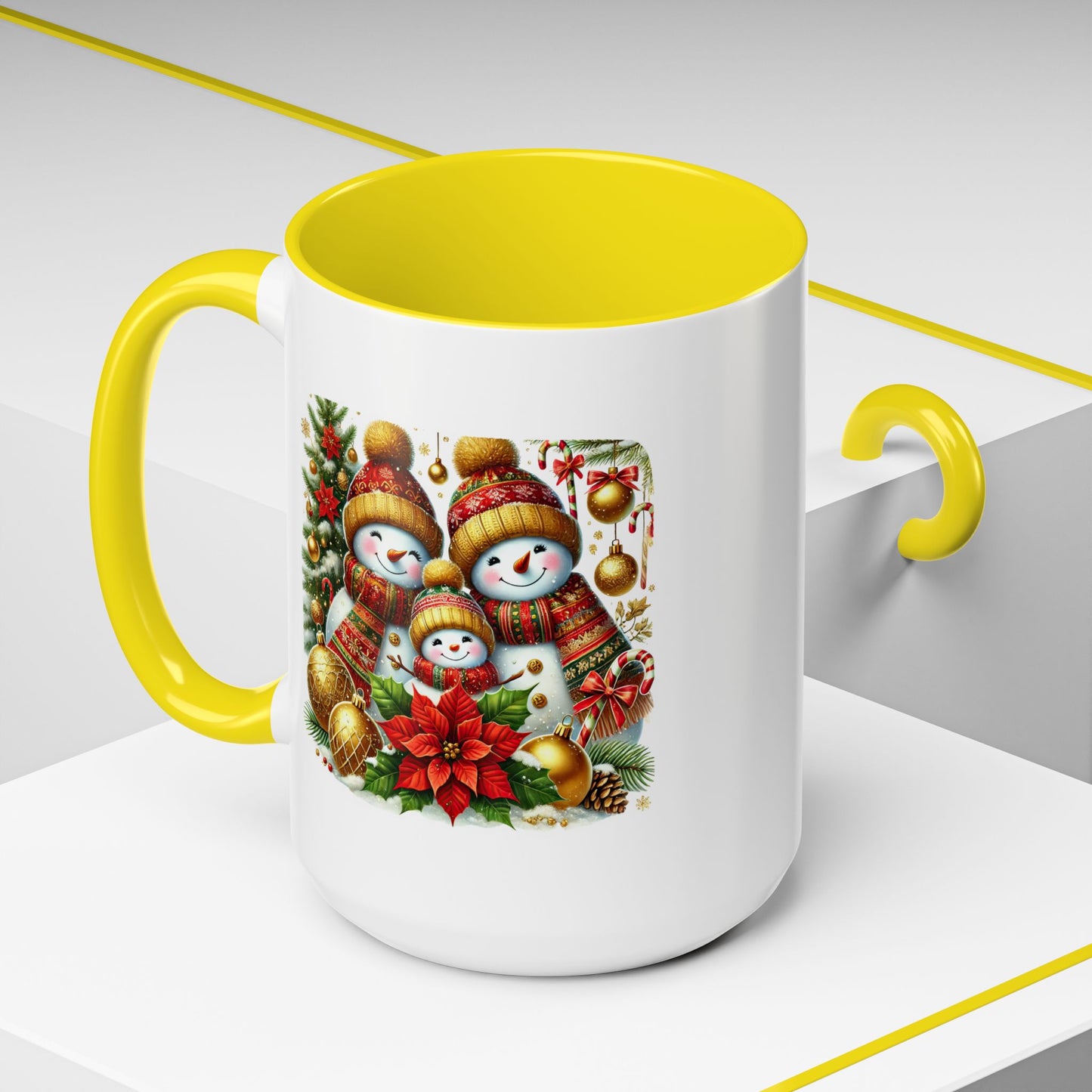 Christmas Mug - Gold Snowman Family 2