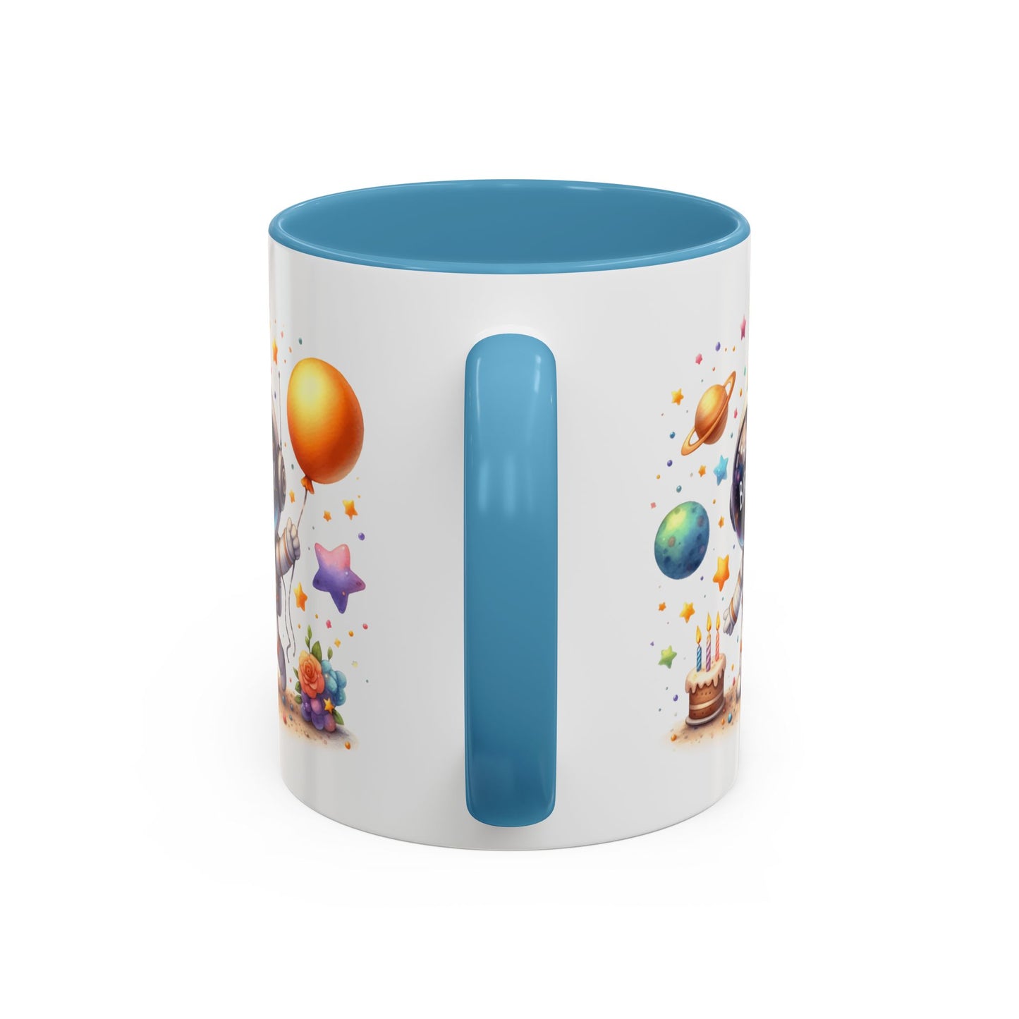 Birthday Mug - Happy Birthday Astronaut, Cake & Balloon