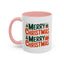 Christmas Mug - Green & Red Text Tree Presents