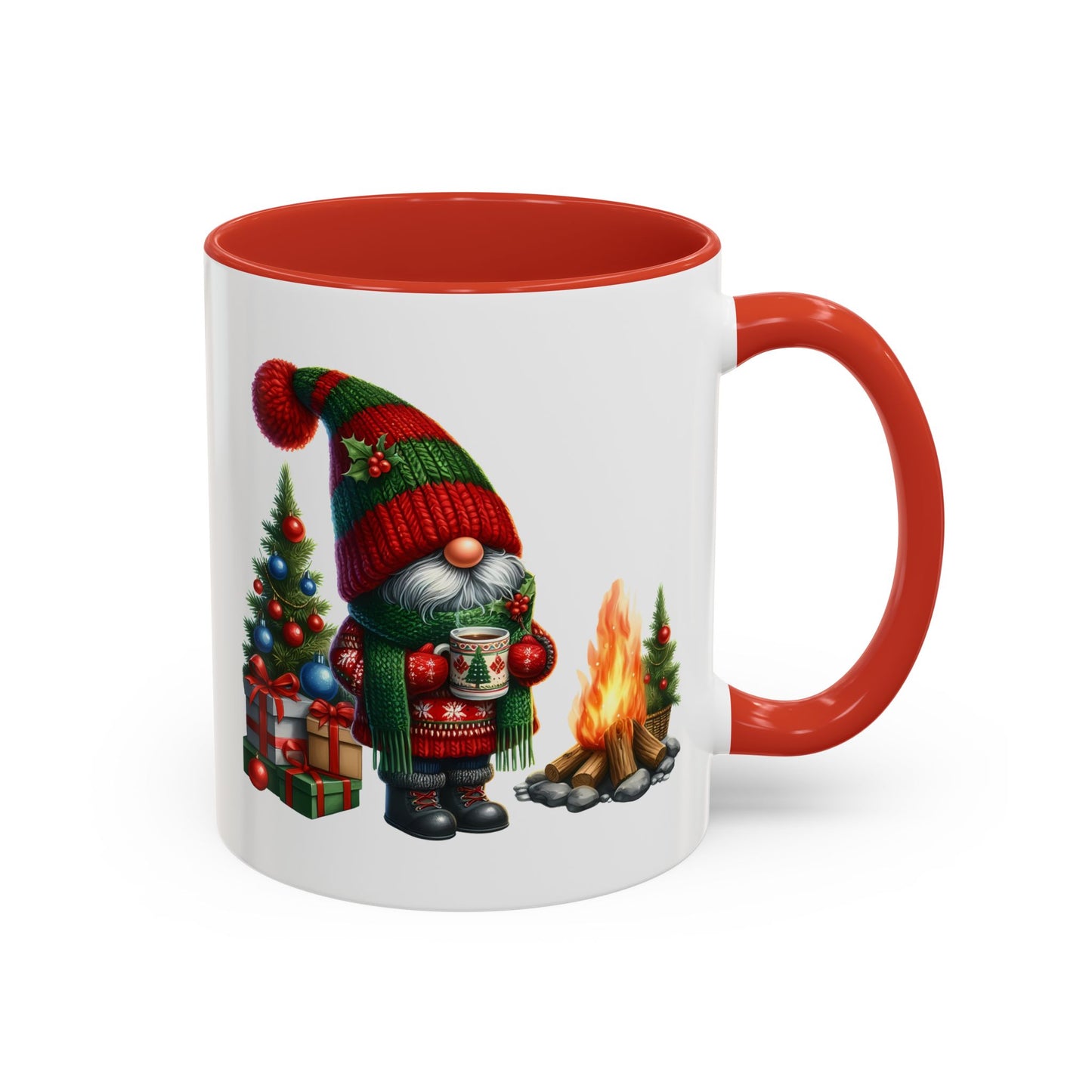 Christmas Mug - Gnome Presents and Fire