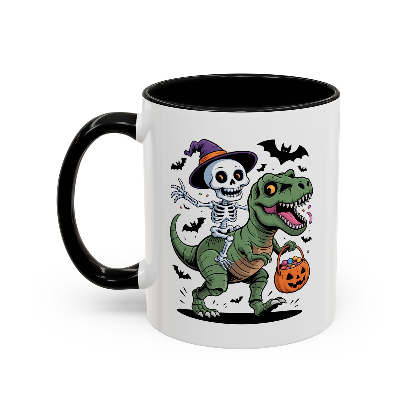 Halloween Mug - Skeleton Riding Dinosaur