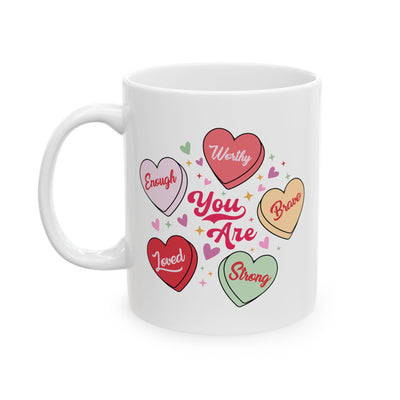 Motivation Mug - You Are Worthy Hearts