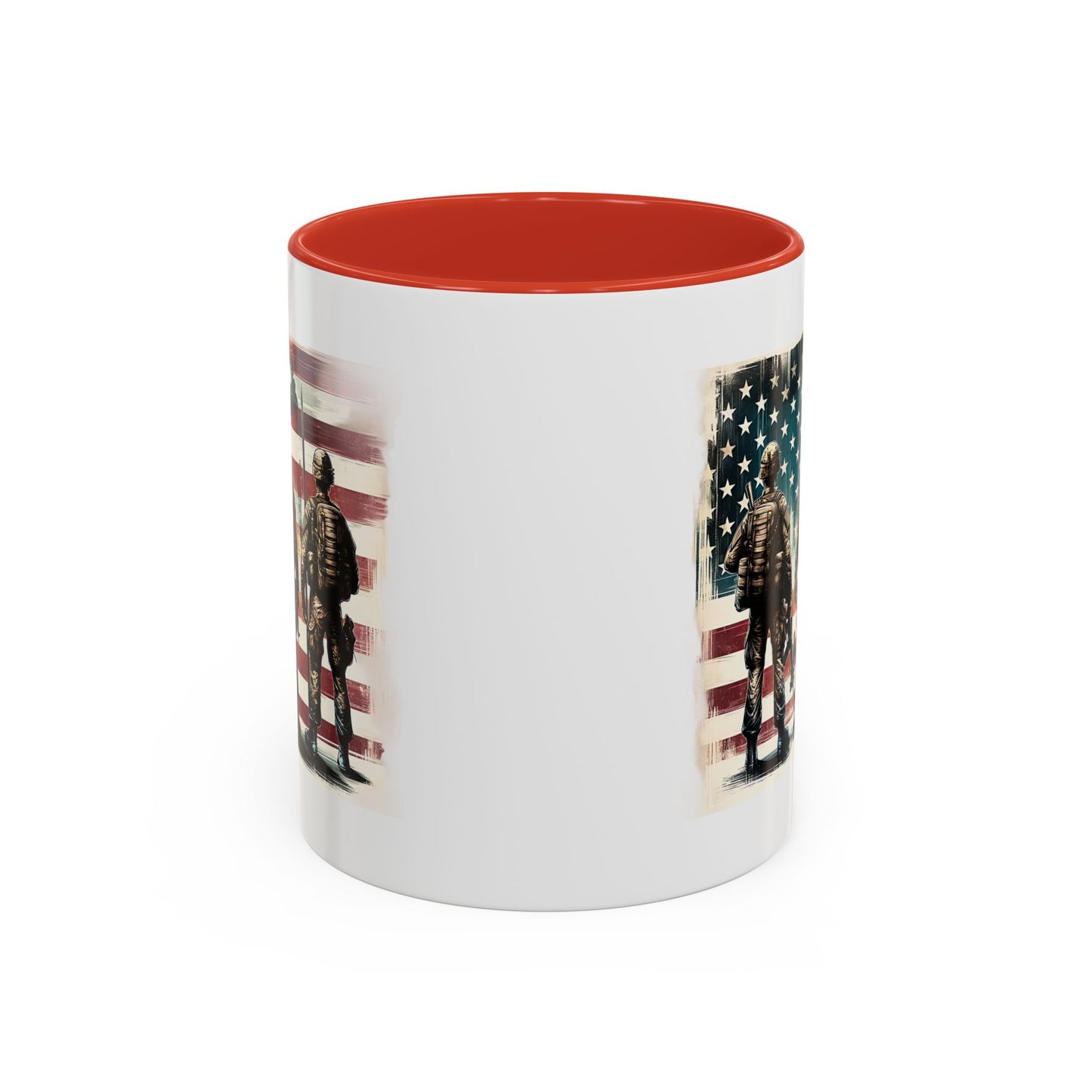 4th of July Mug - Soldiers American Flag