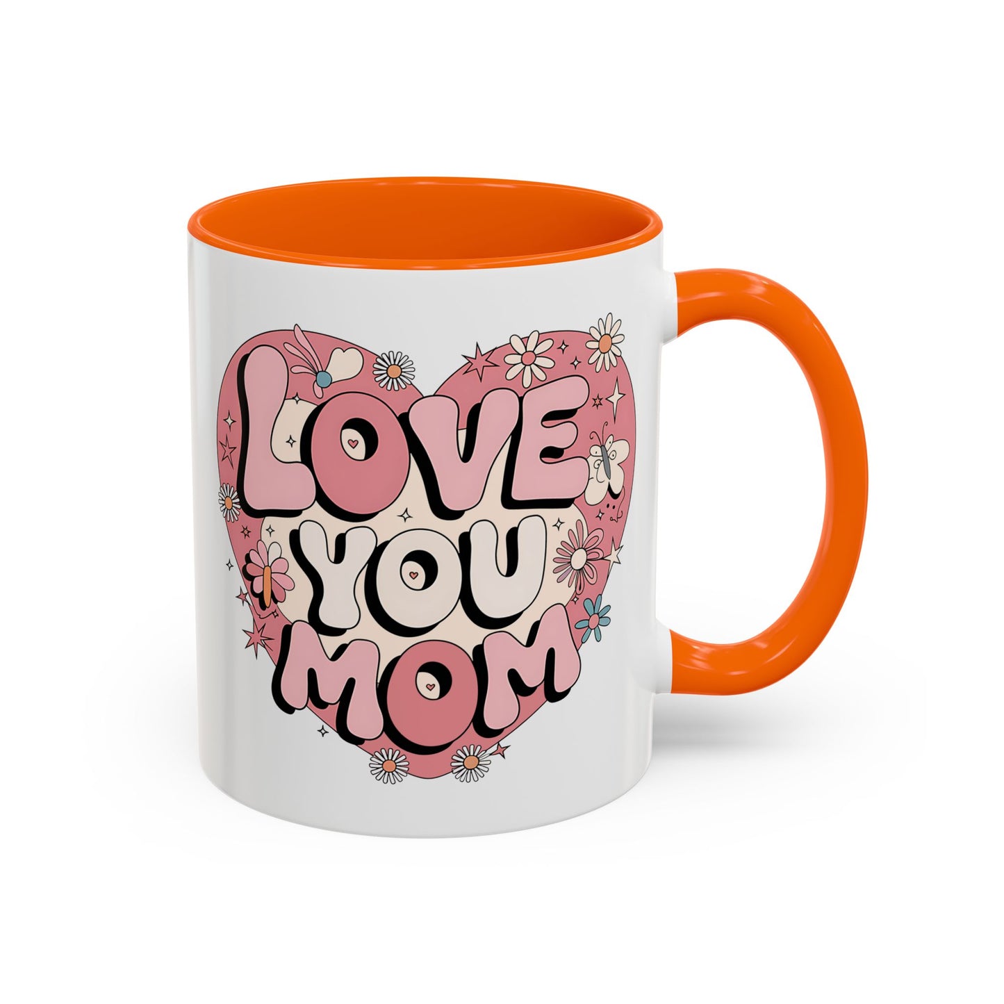 Mother's Day Mug - Love You Mom Retro Heart