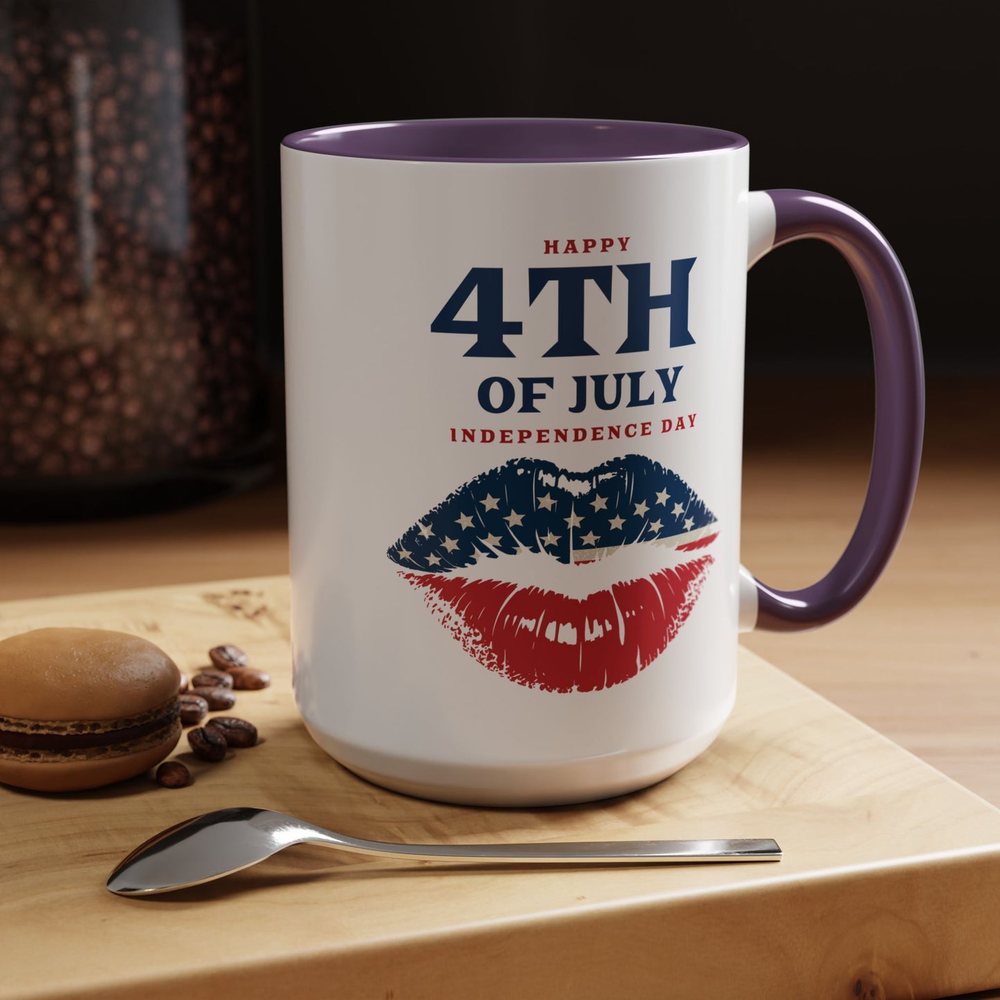 4th of July Mug - Happy 4th of July Flag Lips