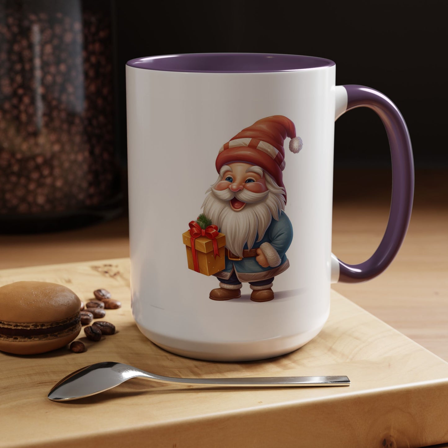 Christmas Mug - Old Gnome with Present