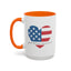 4th of July Mug - God Bless America Flag Heart