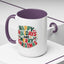 Christmas Mug - Happy Holidays and Merry Christmas Blue Green Yellow Red Text