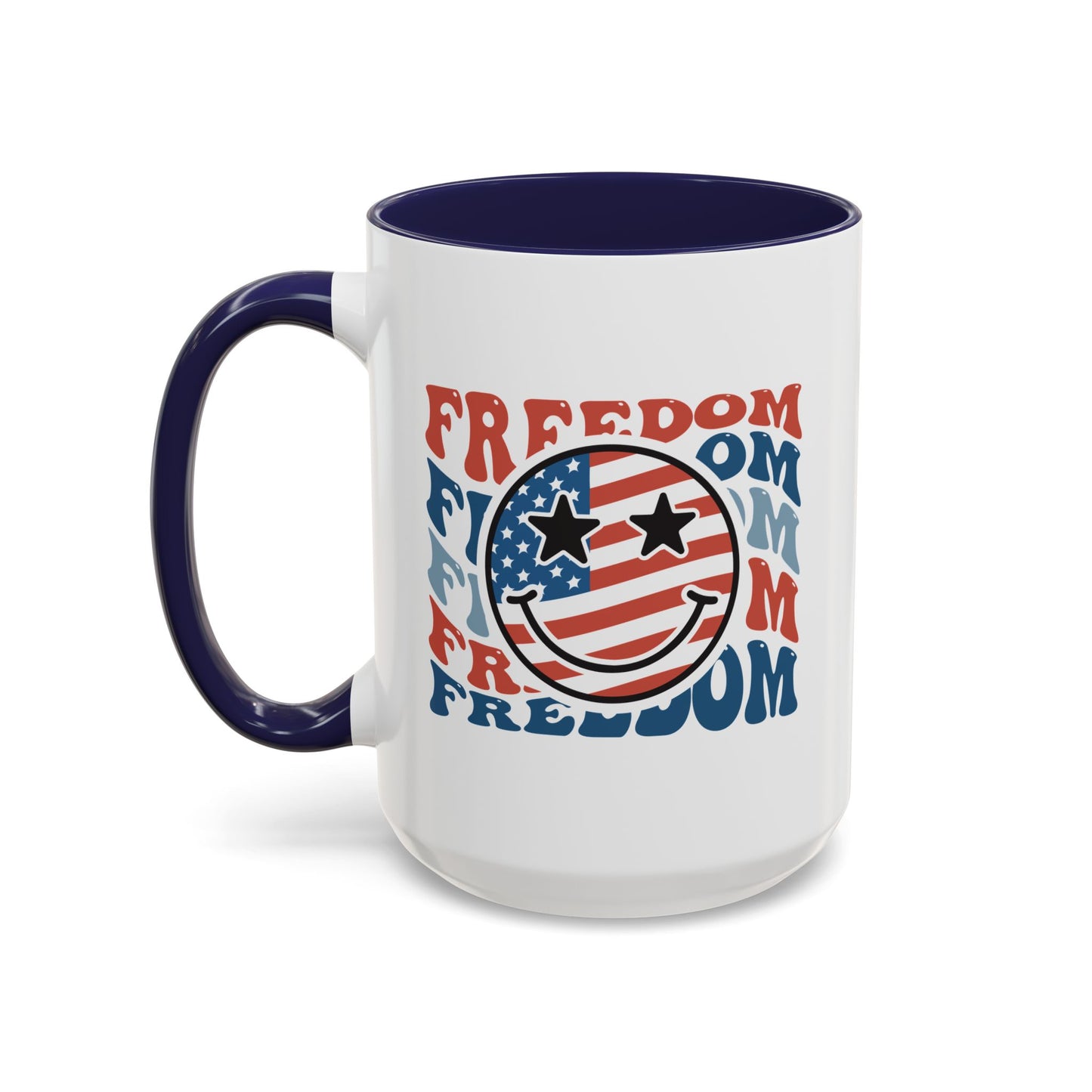 4th of July Mug - Freedom Smiley Face