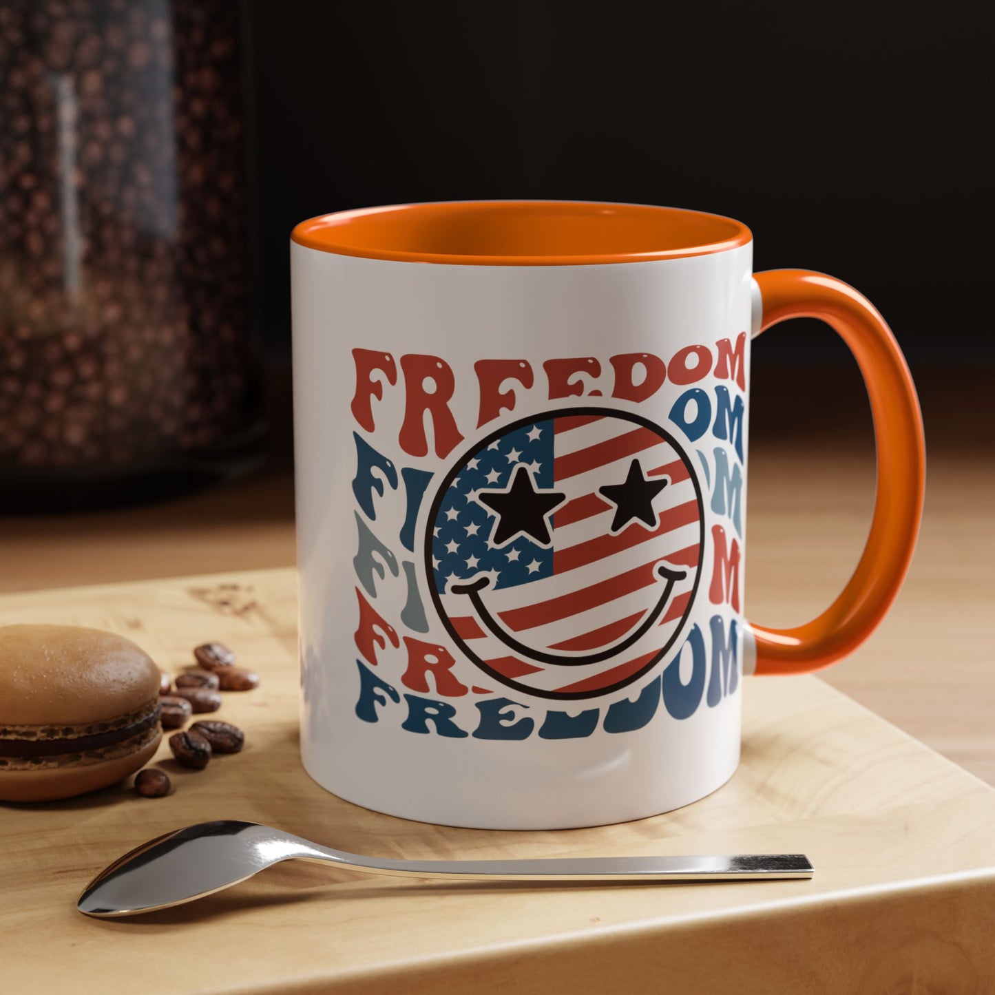 4th of July Mug - Freedom Smiley Face